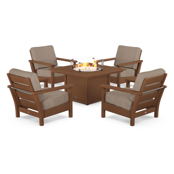 Harbour 5-Piece Conversation Set with Fire Pit Table