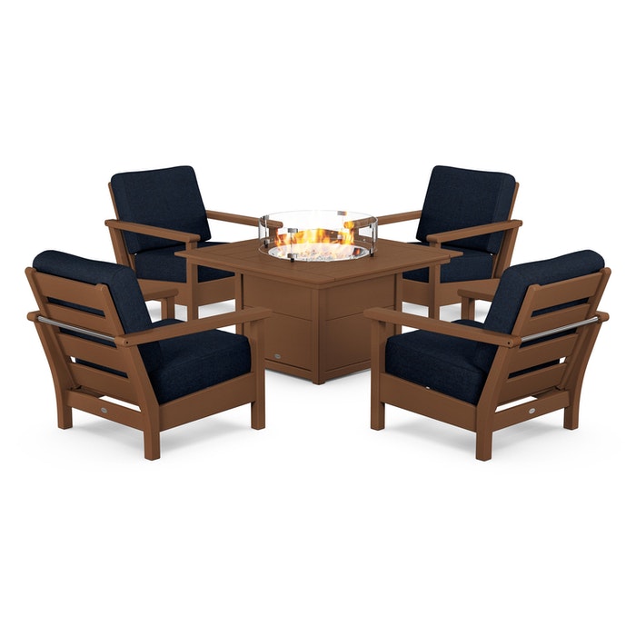 Harbour 5-Piece Conversation Set with Fire Pit Table