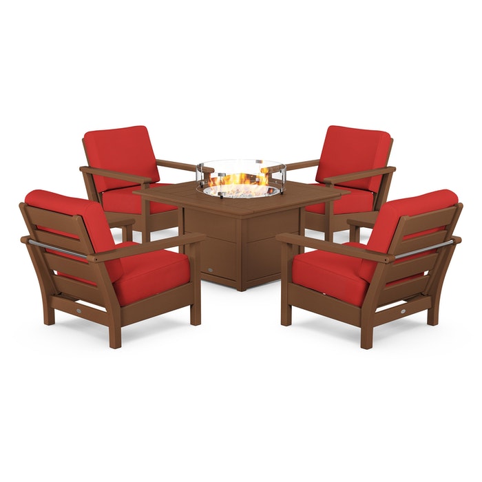 Harbour 5-Piece Conversation Set with Fire Pit Table