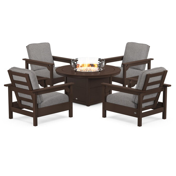 Club 5-Piece Conversation Set with Fire Pit Table