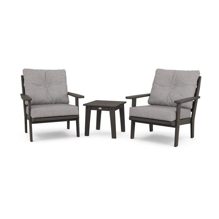 Lakeside 3-Piece Deep Seating Chair Set in Vintage Finish