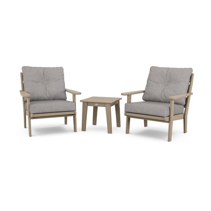 Lakeside 3-Piece Deep Seating Chair Set in Vintage Finish