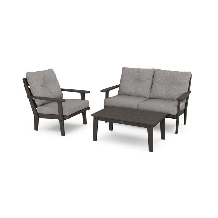 Lakeside 3-Piece Deep Seating Set in Vintage Finish