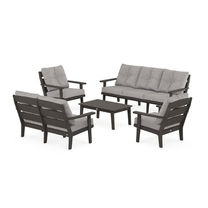 Lakeside 5-Piece Lounge Sofa Set in Vintage Finish