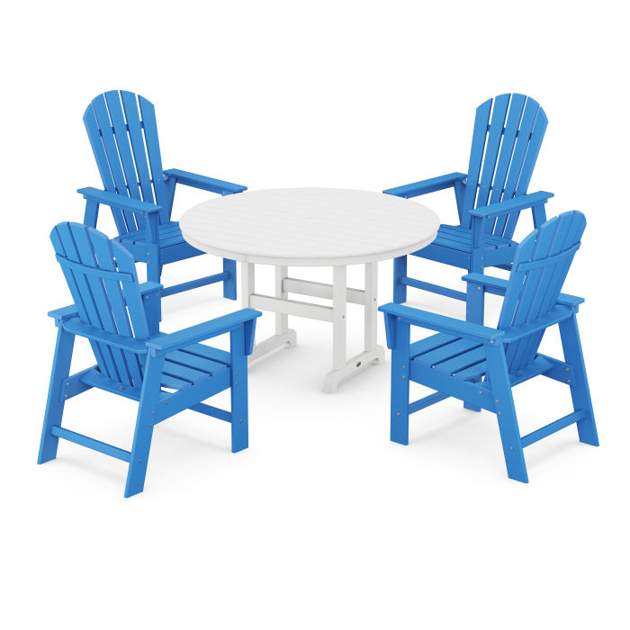 South Beach 5-Piece Round Farmhouse Dining Set