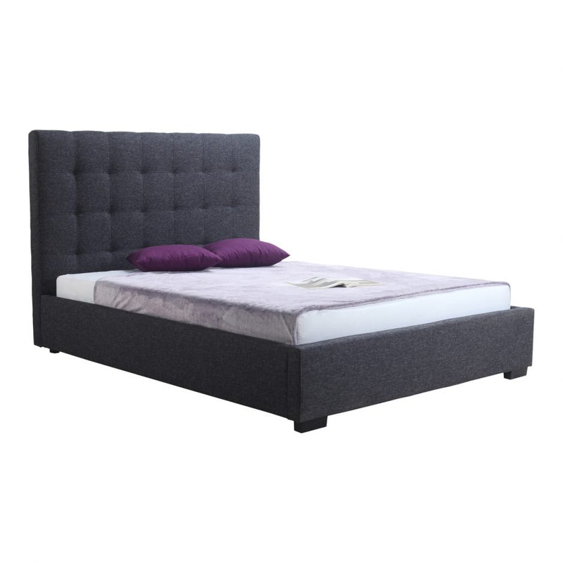Belle Storage Bed Queen Charcoal Fabric