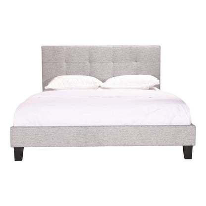 Eliza Queen Bed Light Grey Fabric