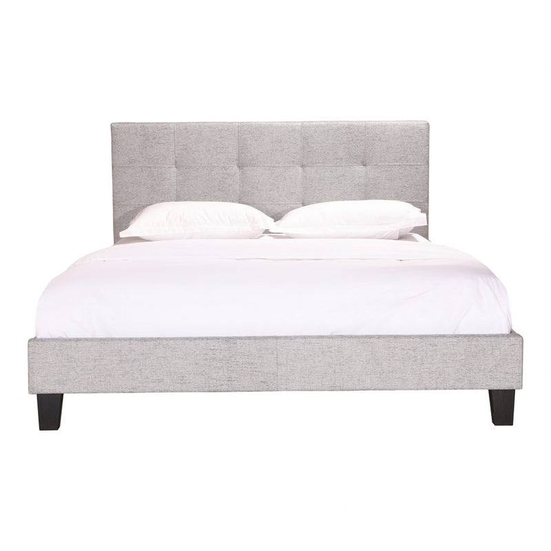 Eliza Queen Bed Light Grey Fabric