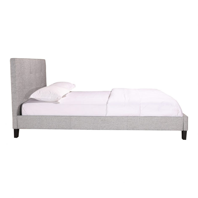 Eliza Queen Bed Light Grey Fabric