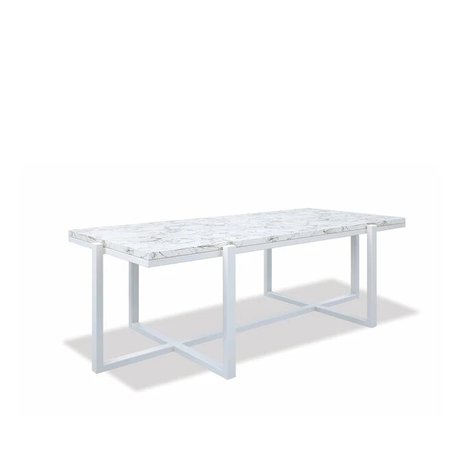 Rectangle Coffee Table With Honed Carrara Marble Top