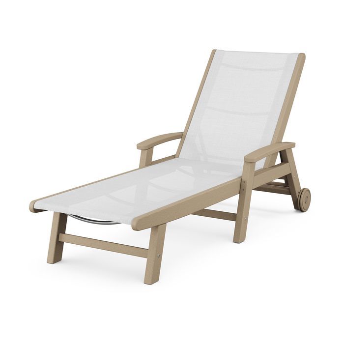 Coastal Chaise with Wheels in Vintage Finish