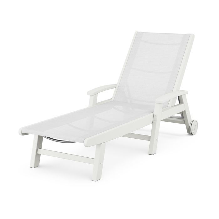 Coastal Chaise with Wheels in Vintage Finish