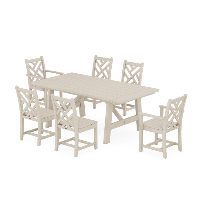 Chippendale 7-Piece Rustic Farmhouse Dining Set