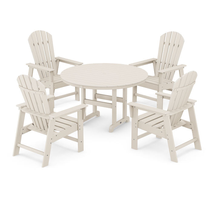 South Beach 5-Piece Round Farmhouse Dining Set