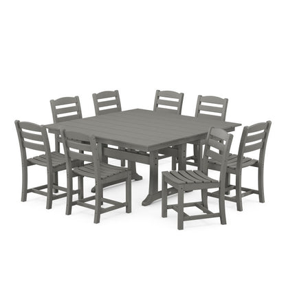 La Casa Café 9-Piece Farmhouse Trestle Dining Set