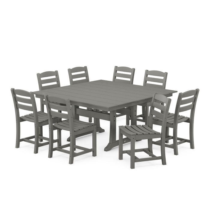 La Casa Café 9-Piece Farmhouse Trestle Dining Set