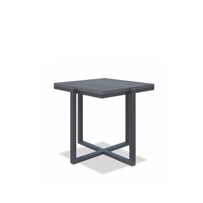 Square End Table With Honed Granite Top