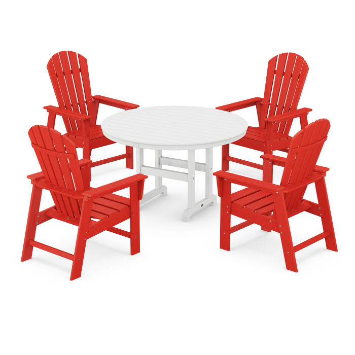 South Beach 5-Piece Round Farmhouse Dining Set