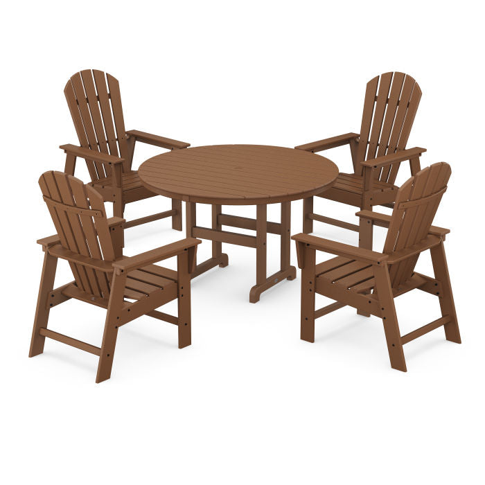 South Beach 5-Piece Round Farmhouse Dining Set