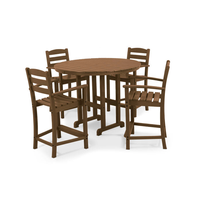 La Casa Café 5-Piece Round Farmhouse Counter Set