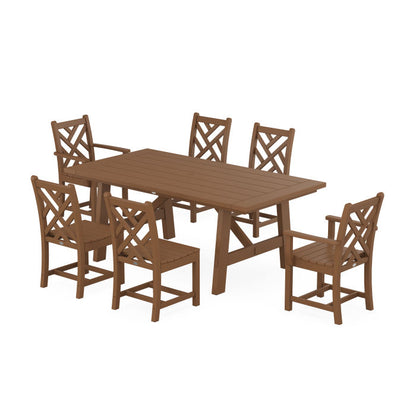 Chippendale 7-Piece Rustic Farmhouse Dining Set
