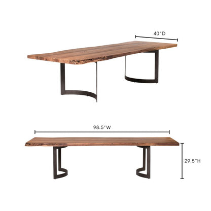 Bent Dining Table Small Smoked