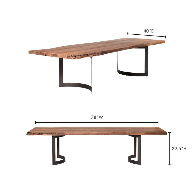 Bent Dining Table Extra Small Smoked