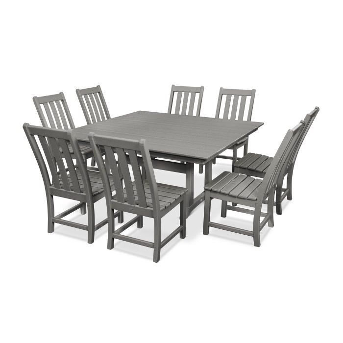 Vineyard 9-Piece Farmhouse Trestle Dining Set