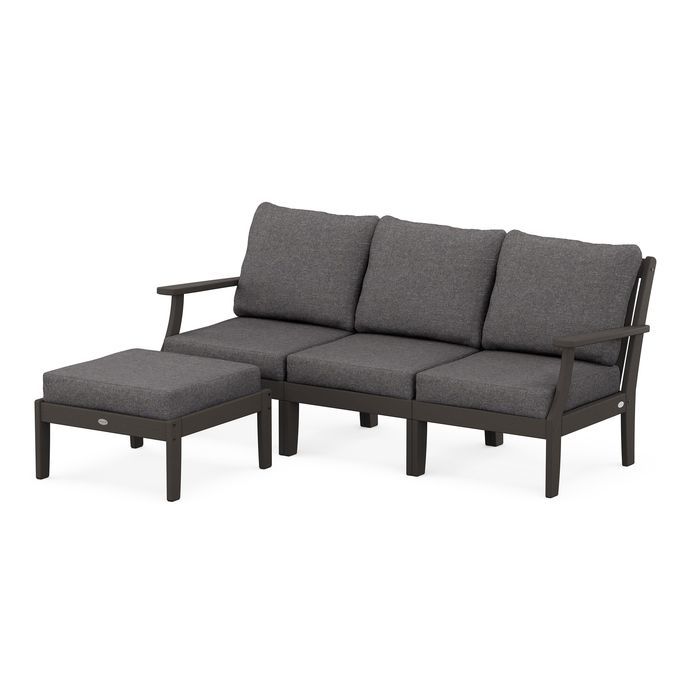 Braxton Modular 4-Piece Deep Seating Set with Ottoman in Vintage Finish