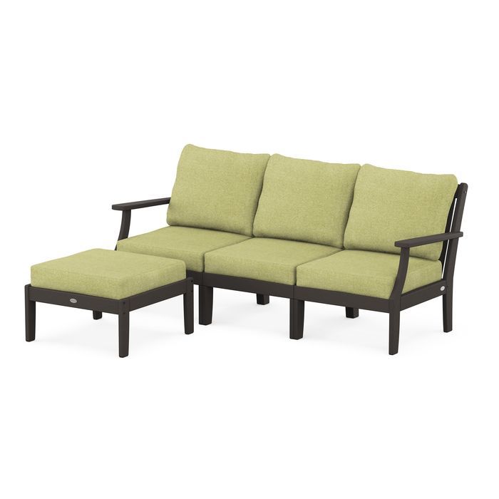 Braxton Modular 4-Piece Deep Seating Set with Ottoman in Vintage Finish