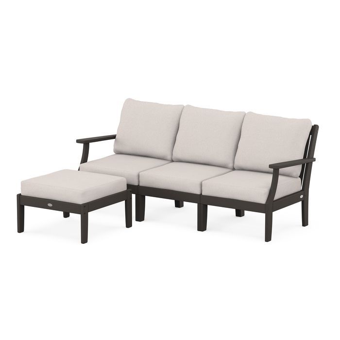 Braxton Modular 4-Piece Deep Seating Set with Ottoman in Vintage Finish