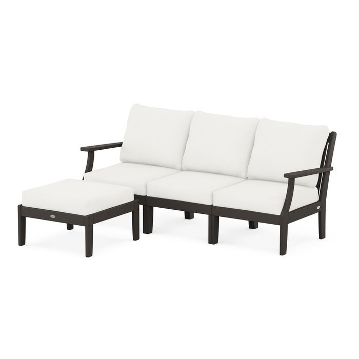 Braxton Modular 4-Piece Deep Seating Set with Ottoman in Vintage Finish