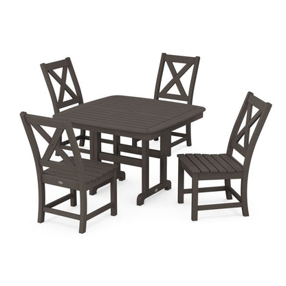 Braxton Side Chair 5-Piece Dining Set with Trestle Legs in Vintage Finish