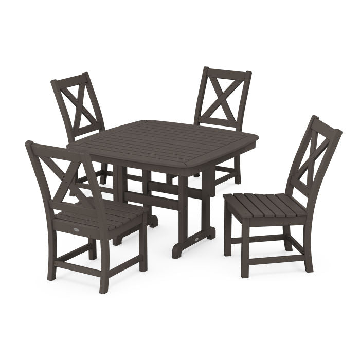 Braxton Side Chair 5-Piece Dining Set with Trestle Legs in Vintage Finish