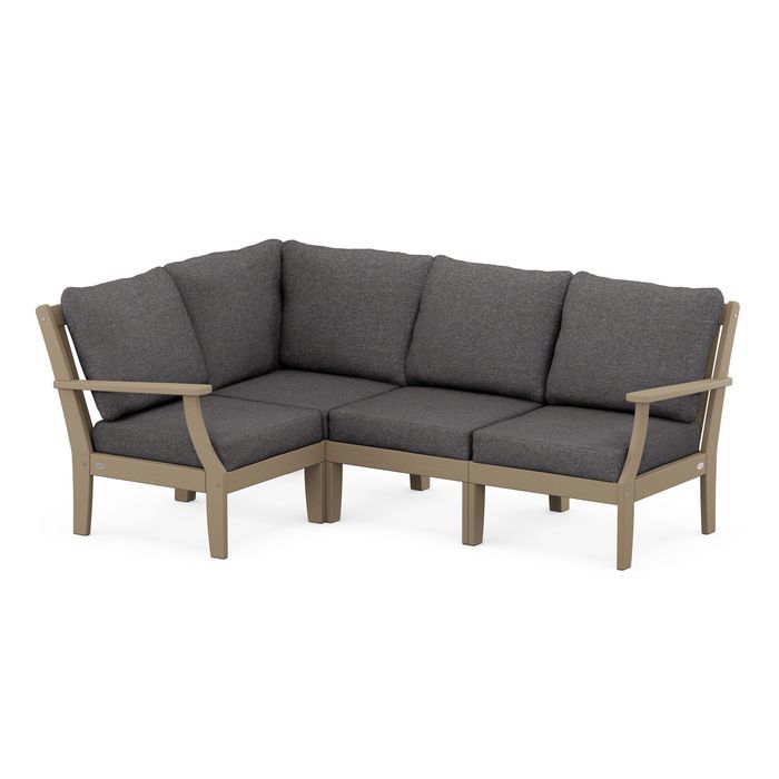 Braxton Modular 4-Piece Deep Seating Set in Vintage Finish