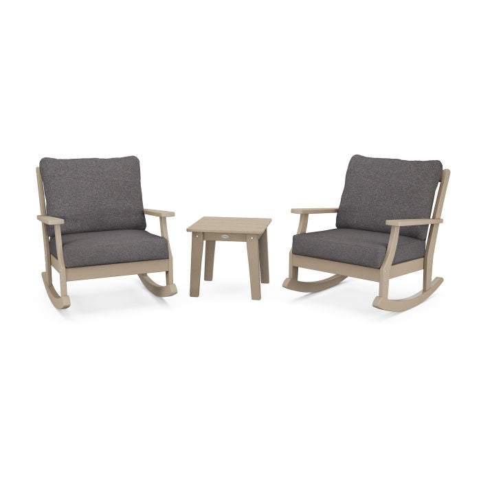 Braxton 3-Piece Deep Seating Rocker Set in Vintage Finish