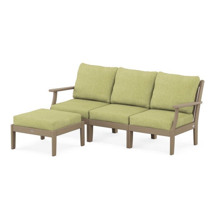 Braxton Modular 4-Piece Deep Seating Set with Ottoman in Vintage Finish