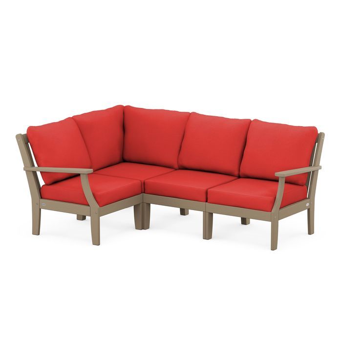 Braxton Modular 4-Piece Deep Seating Set in Vintage Finish