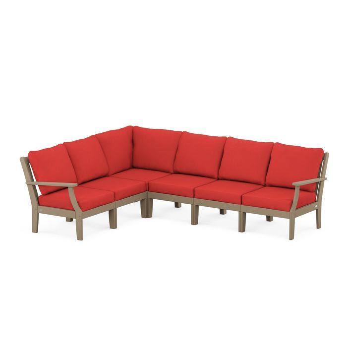 Braxton Modular 6-Piece Deep Seating Set in Vintage Finish