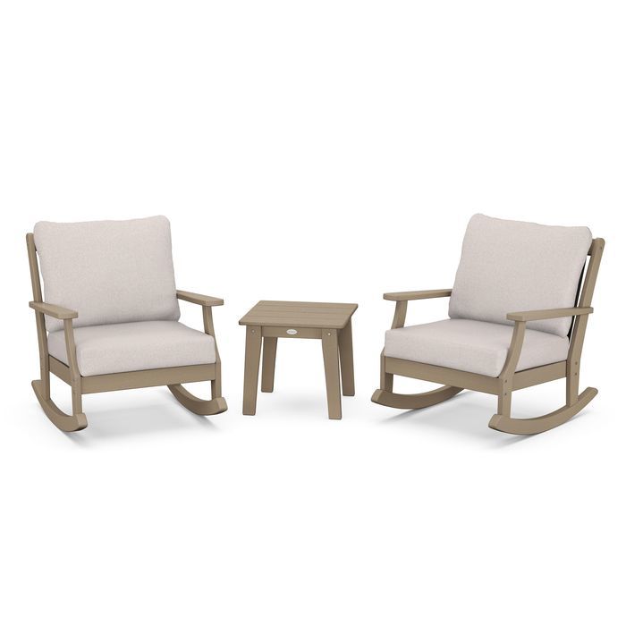 Braxton 3-Piece Deep Seating Rocker Set in Vintage Finish