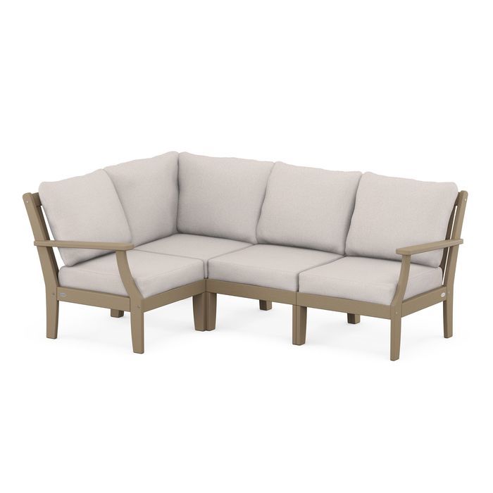 Braxton Modular 4-Piece Deep Seating Set in Vintage Finish