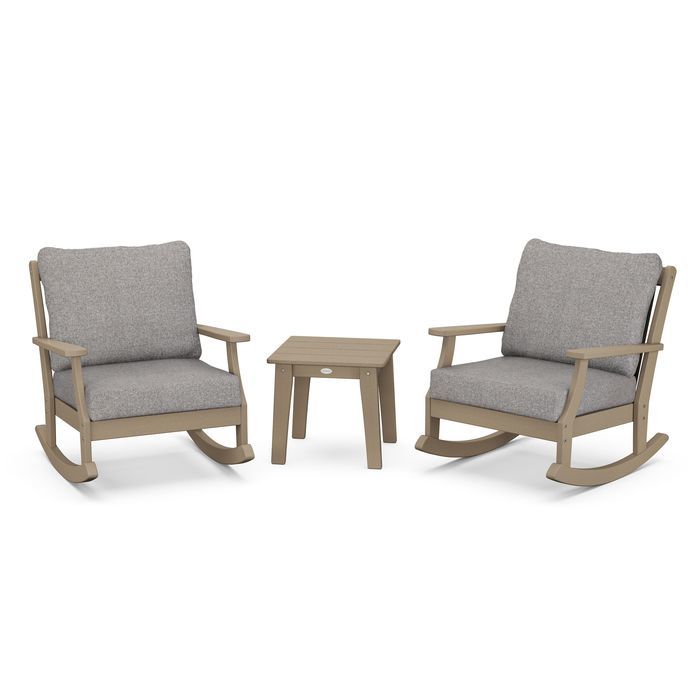 Braxton 3-Piece Deep Seating Rocker Set in Vintage Finish