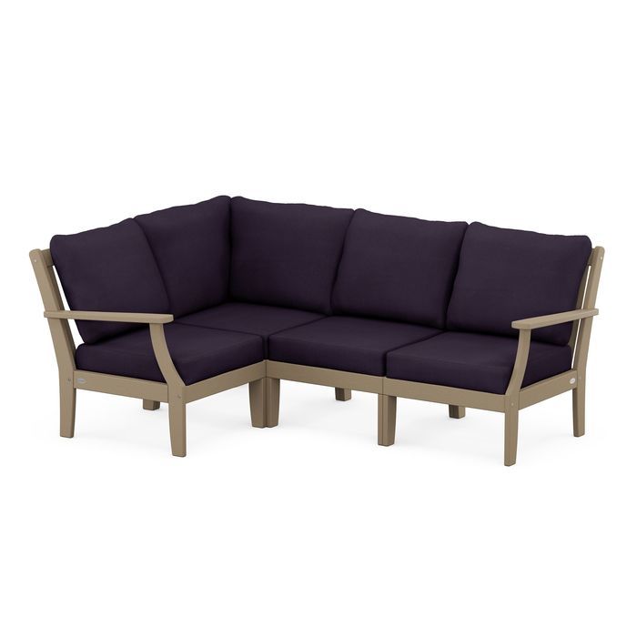 Braxton Modular 4-Piece Deep Seating Set in Vintage Finish