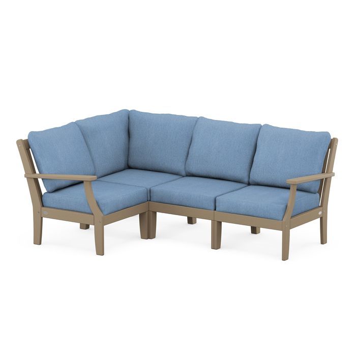 Braxton Modular 4-Piece Deep Seating Set in Vintage Finish