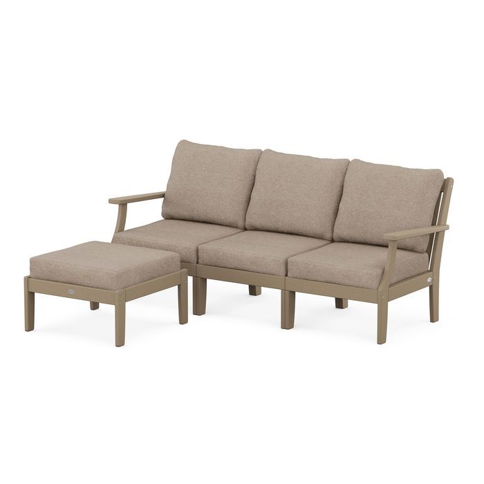 Braxton Modular 4-Piece Deep Seating Set with Ottoman in Vintage Finish