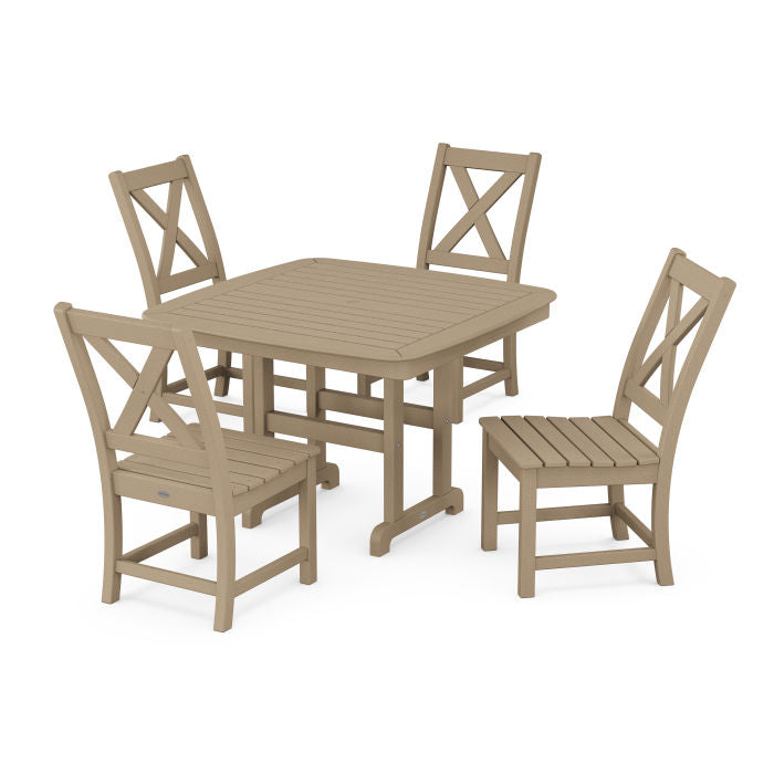 Braxton Side Chair 5-Piece Dining Set with Trestle Legs in Vintage Finish