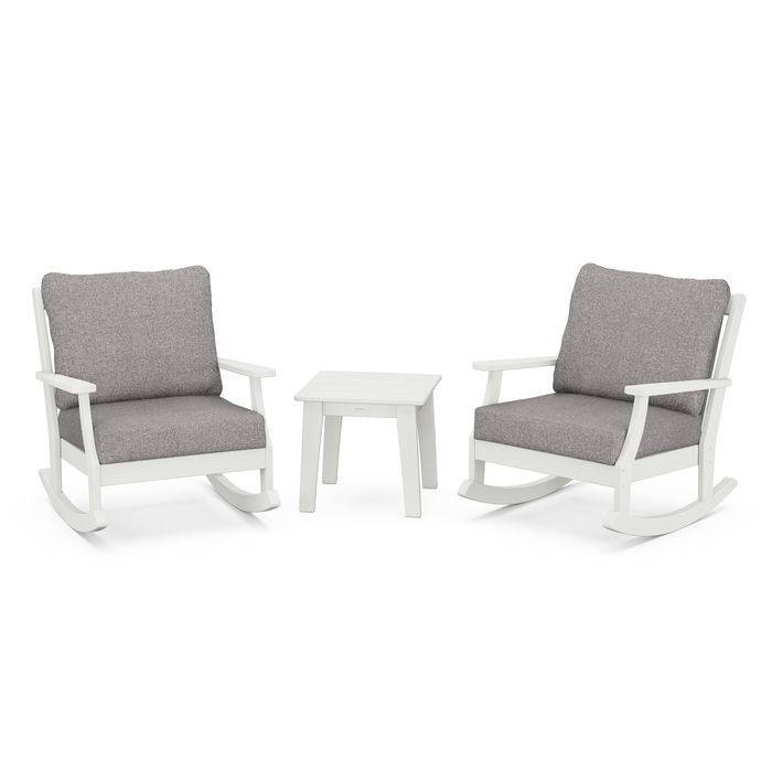 Braxton 3-Piece Deep Seating Rocker Set in Vintage Finish