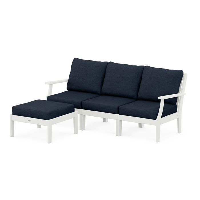 Braxton Modular 4-Piece Deep Seating Set with Ottoman in Vintage Finish