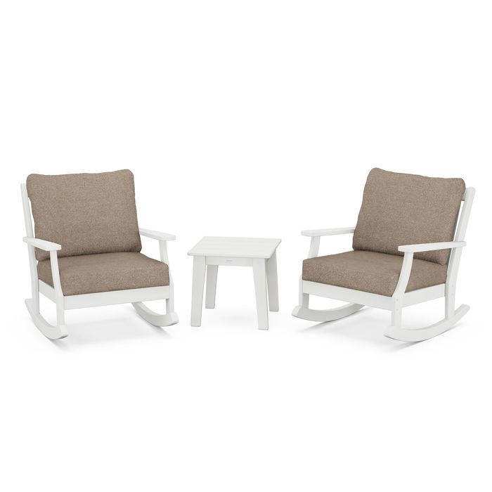 Braxton 3-Piece Deep Seating Rocker Set in Vintage Finish