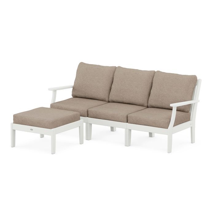 Braxton Modular 4-Piece Deep Seating Set with Ottoman in Vintage Finish